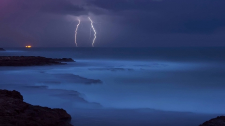 lightning - fun, nature, ocean, forces of nature, cool, lightning