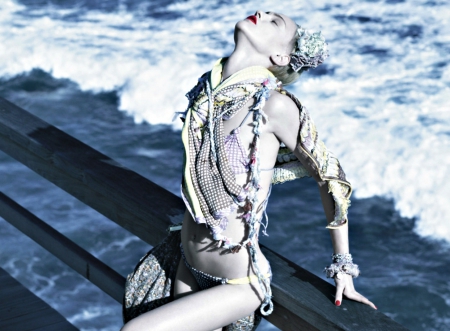 Sasha Pivovarova - Sasha Pivovarova, summer, blue, woman, model, girl, sea