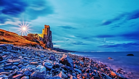 Castle of Roseto Capo Spulico (Italy) - sky, trees, italy, panorama, monument, mountains, rocks, view, ruins, castle, architecture, green, medieval, grass, old, landscapes, building, ancient, hills, italia, village, town, snow