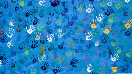 handprint - colours, background, handprint, blue