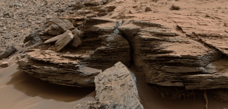 Layered Rocks near Mount Sharp on Mars - fun, mars, cool, mountain, planet, space