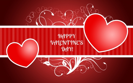 Happy Valentine's Day - white, hearts, valentines, happy valentines day, red, valentines day, valentine