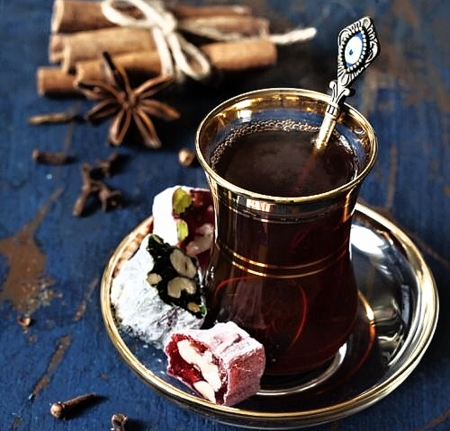 Tea Time - spoon, tea, sweet, glass