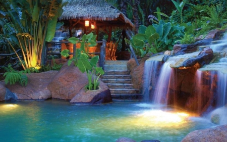 Spa - lights, water, relaxing, spa