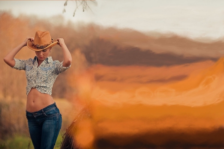 Your Wish? - girls, women, style, fun, models, female, photography, fashion, cowgirls, hats, fantasy, western, art, abstract, blondes, ranch