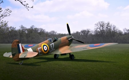 WWII British Spitfire MK I - aircraft, spitfire, wwii, military