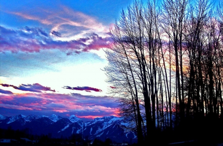 Mountain Sunset - clouds, photography, sunsets, nature, landscapes, weather, mountains, love four seasons, sky