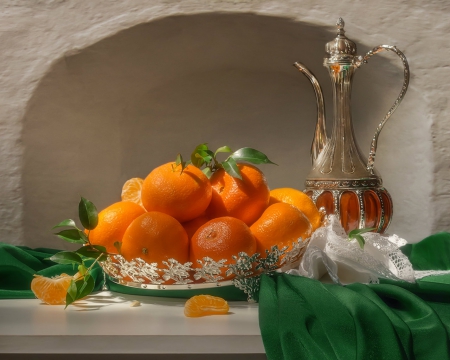 Still Life - food, Still Life, fruts, orange