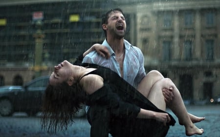 Very Sad - sad, rain, woman, man