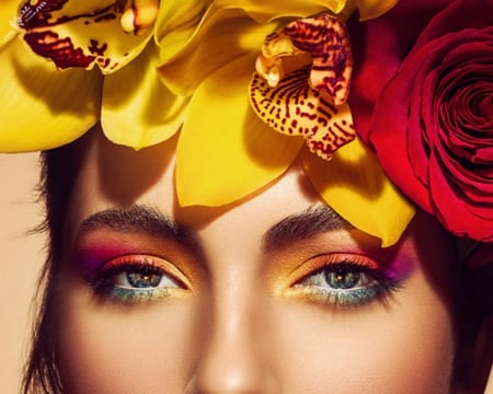 Eye Make Up - flowers, make up, eye, woman