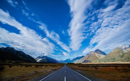 road - nature, fun, cool, mountains, field