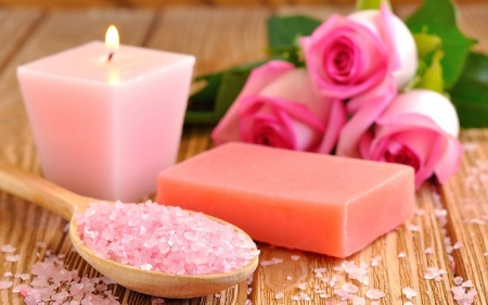 Valentine Spa - pretty, warmth, roses, beautiful, photography, soaps, colors, salt, lovely, sweet, feelings, beloved valentines, candles, love four seasons