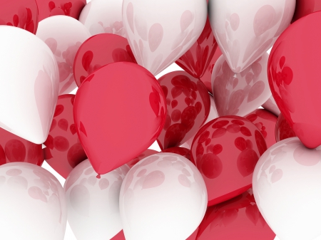 Red and white ballons - white, celebrate, red, ballon, party