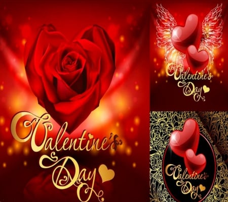 Valentines Day - red, occasions, holiday, rose, heart, valentines day, hearts, floral