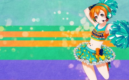 Hoshizora Rin - Hoshizora, love live, Rin, cheerleader