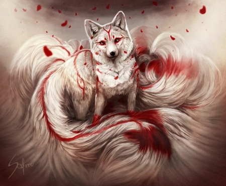 Fantasy - wolf, fantasy, abstract, art