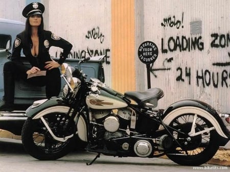 Motorcycle Girl - Woman, Girl, Biker, Chick, Motorcycle, Babe