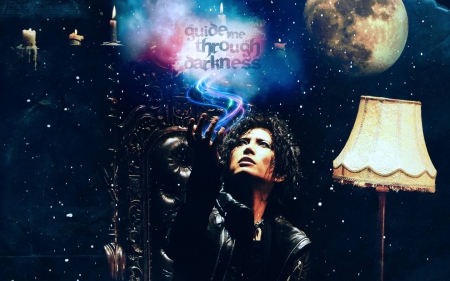 Guide me through darkness - model, candles, gackt, actor, darkness, lamp, moon, singer, camui, japanese