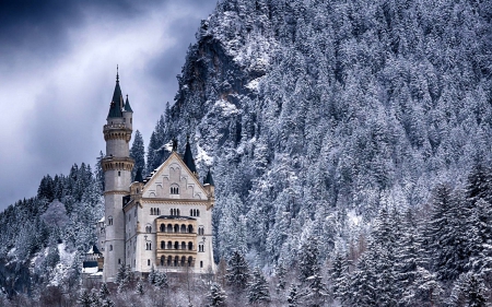 Winter Landscape - Mountains, Snow, Germany, Forest, Castle