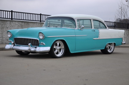 55-Bel-Air - white, classic, aqua, gm