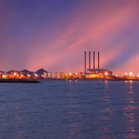 Sunset Little Aden, OIL Refinery,Yemen