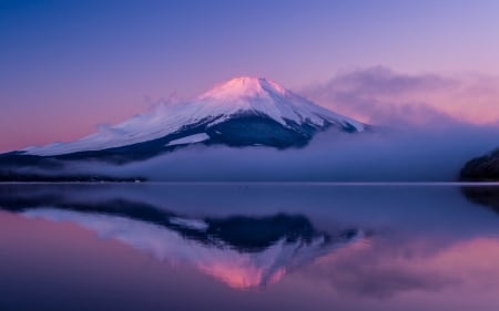 Fuji-san - fuji, honshu, japan, nature, scenery, lake, mountain, japanese