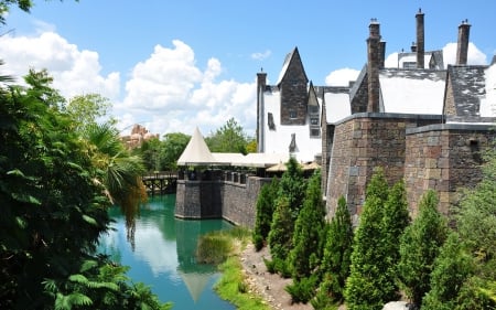 Castle - architecture, castles, trees, castle