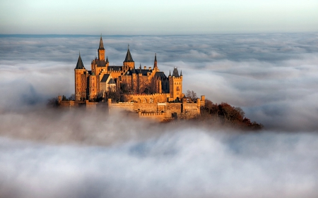 Hohenzollern Castle, Germany - medieval, castle, clouds, germany