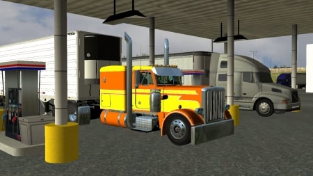 Fuel Stop - trailer, truck, semi, fuel stop