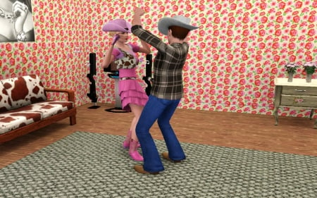 Let's Dance - style, girls, western, cowboy, women, hats, anime, cowgirls, cartoon, fun, female, boots, dancing, fashion