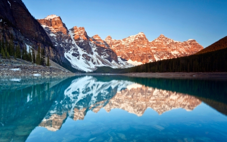 Lake Reflections - nature, amazing, lake, reflection, paradise, mountains