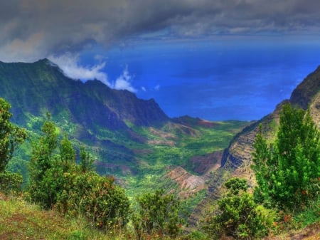 Wonderful Valley and Sky - sky, forest, clouds, valley, trees, mountain