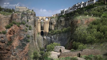 The Grand Scale of Ronda - bedrock, bridges, rock, travel, city, architecture, cliffside, Ronda, cliff, panorama, ravine, Spain