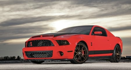 Ford-ShelbyGT 500 - 2012 - red, ford, mustang, black rims