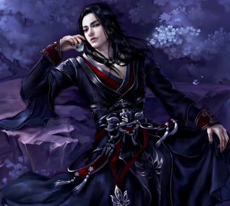 The prince - game, blue, man, black, handsome, prince, purple, character, asian