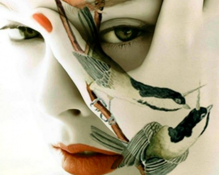 Artistic Hand Paint - face, model, paint, woman, art