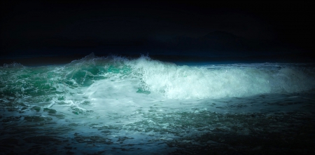 Waves at night - Beaches & Nature Background Wallpapers on Desktop ...