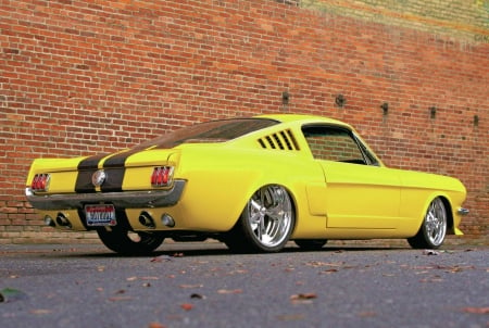 1965 Ford Mustang Fastback - fasrback, ford, yellow, mustang