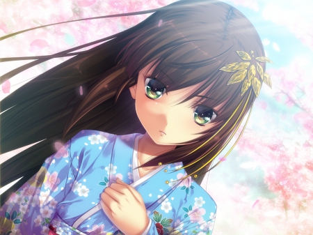 kimono girl - pretty, girl, anime, kimono