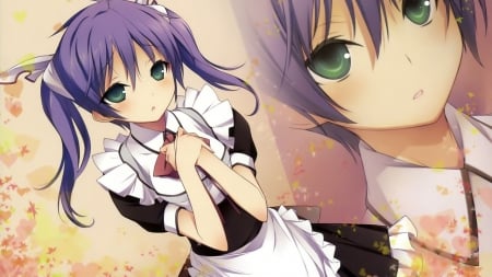 Maid - purple hair, cute, maid, cute maid