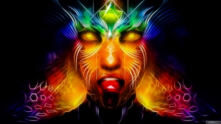 woman - woman, face, fractal, art