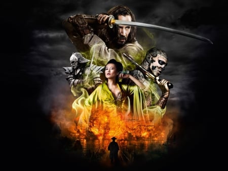 47 ronin - warrior, sword, woman, man