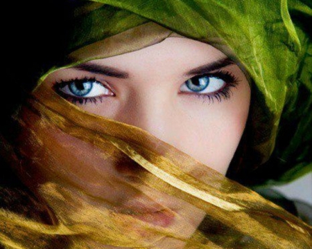 The Look - woman, veil, model, eyes