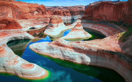 Colorful Grand Canyons - nature, colorful, canyons, river