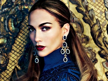 Jennifer Lopez - woman, actress, jennifer lopez, girl, blue, latino, singer