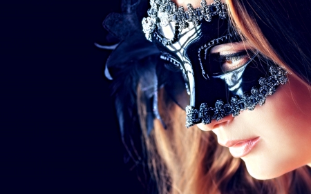 ♥ - lips, mask, woman, eyes, sexy