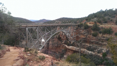 Sedona, Arizona - sedona, arizona, sky, mountain, water, bridge, rocks