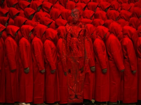 People of red - colour, people, red, group, just red