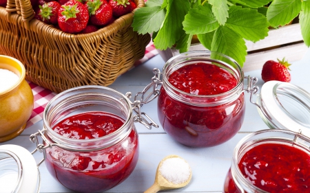 *** - strawberries, nature, fruits, jam