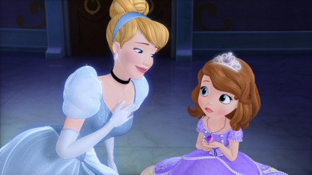 Cinderella - princess, girl, couple, animation, purple, cinderella, pink, blue, disney, blonde